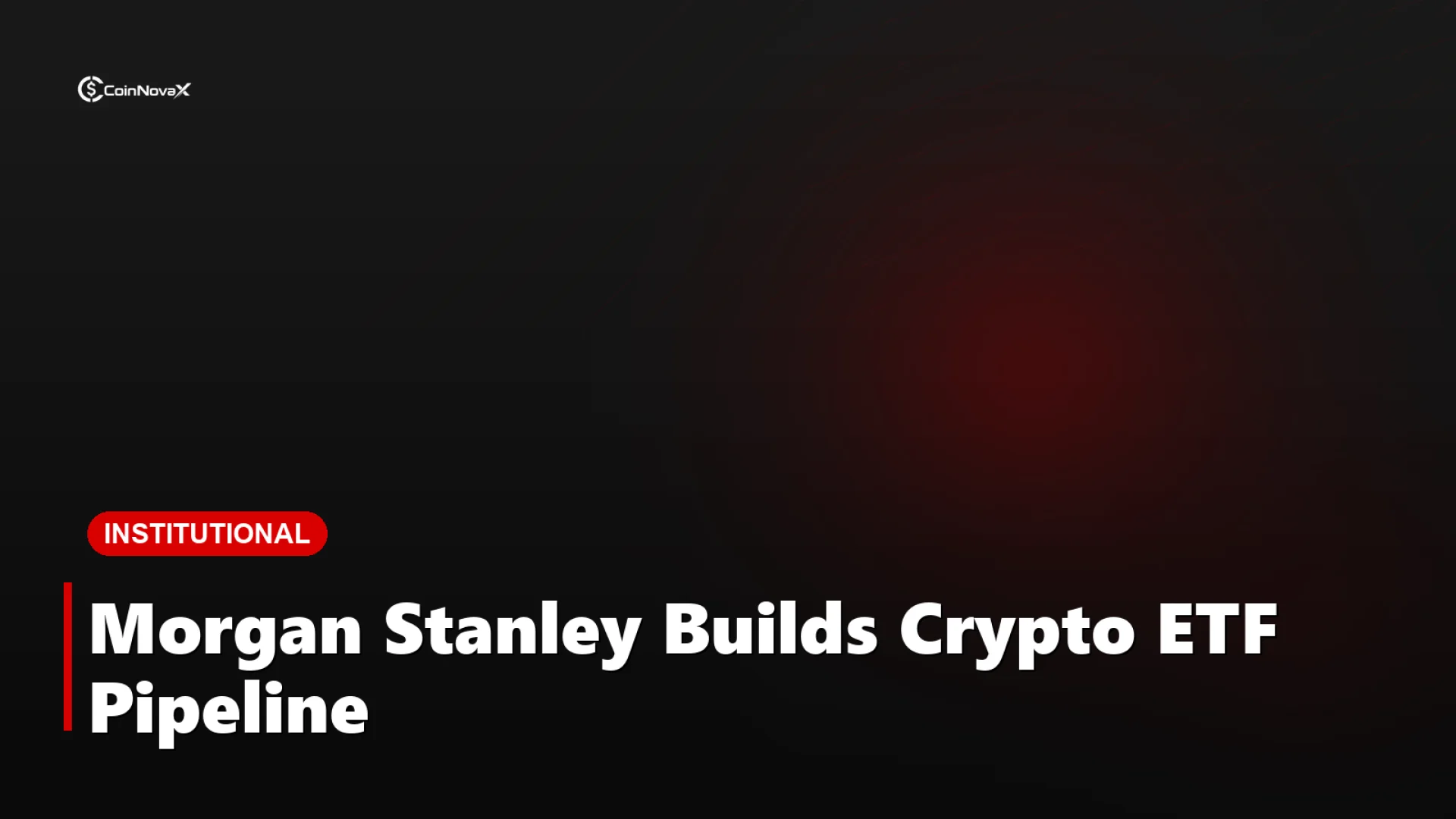 A glossy red 3D bank building linked by a pipeline to an ETF symbol on a dark background