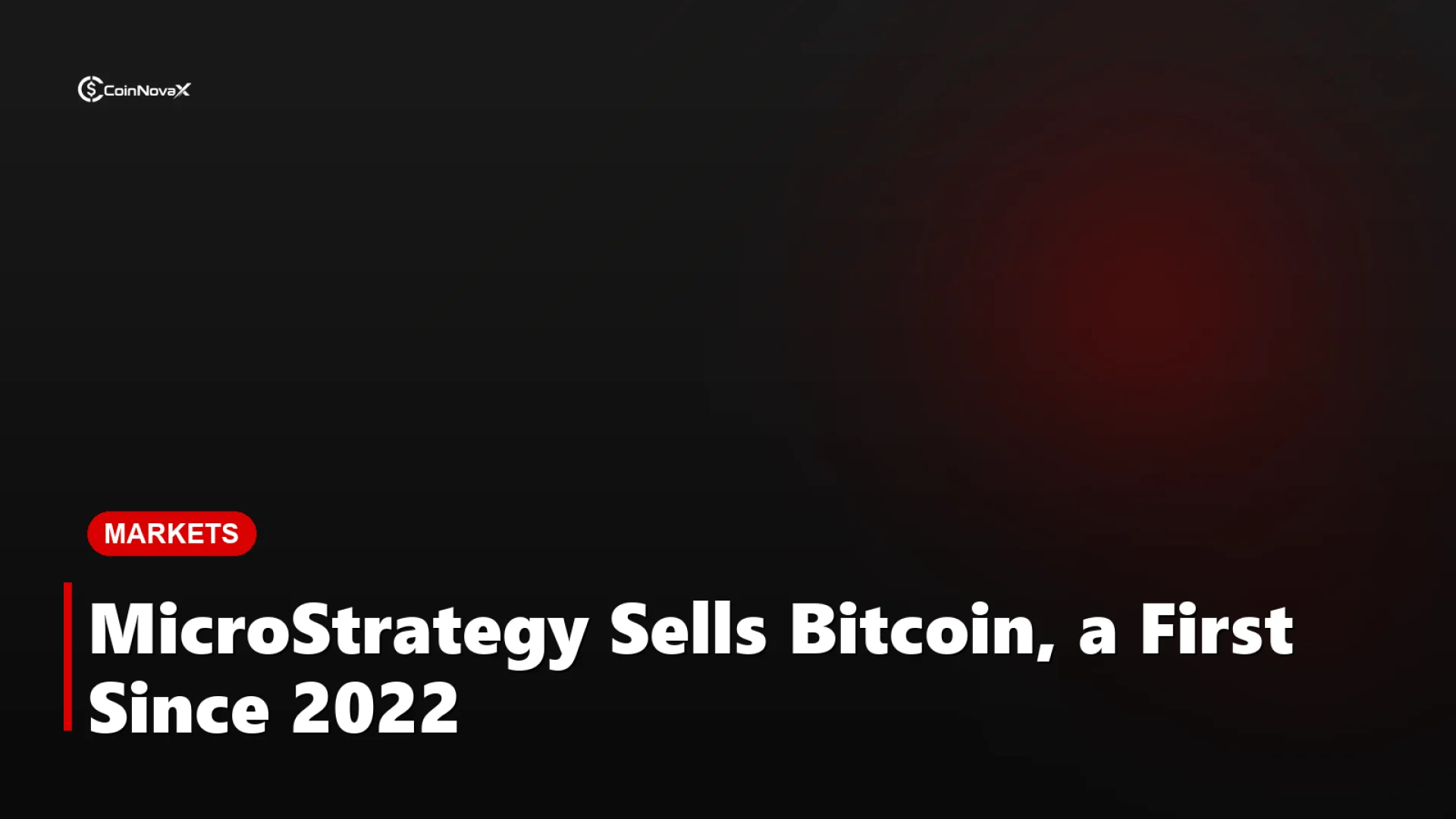 A glossy red 3D Bitcoin coin leaving a corporate vault on a dark background