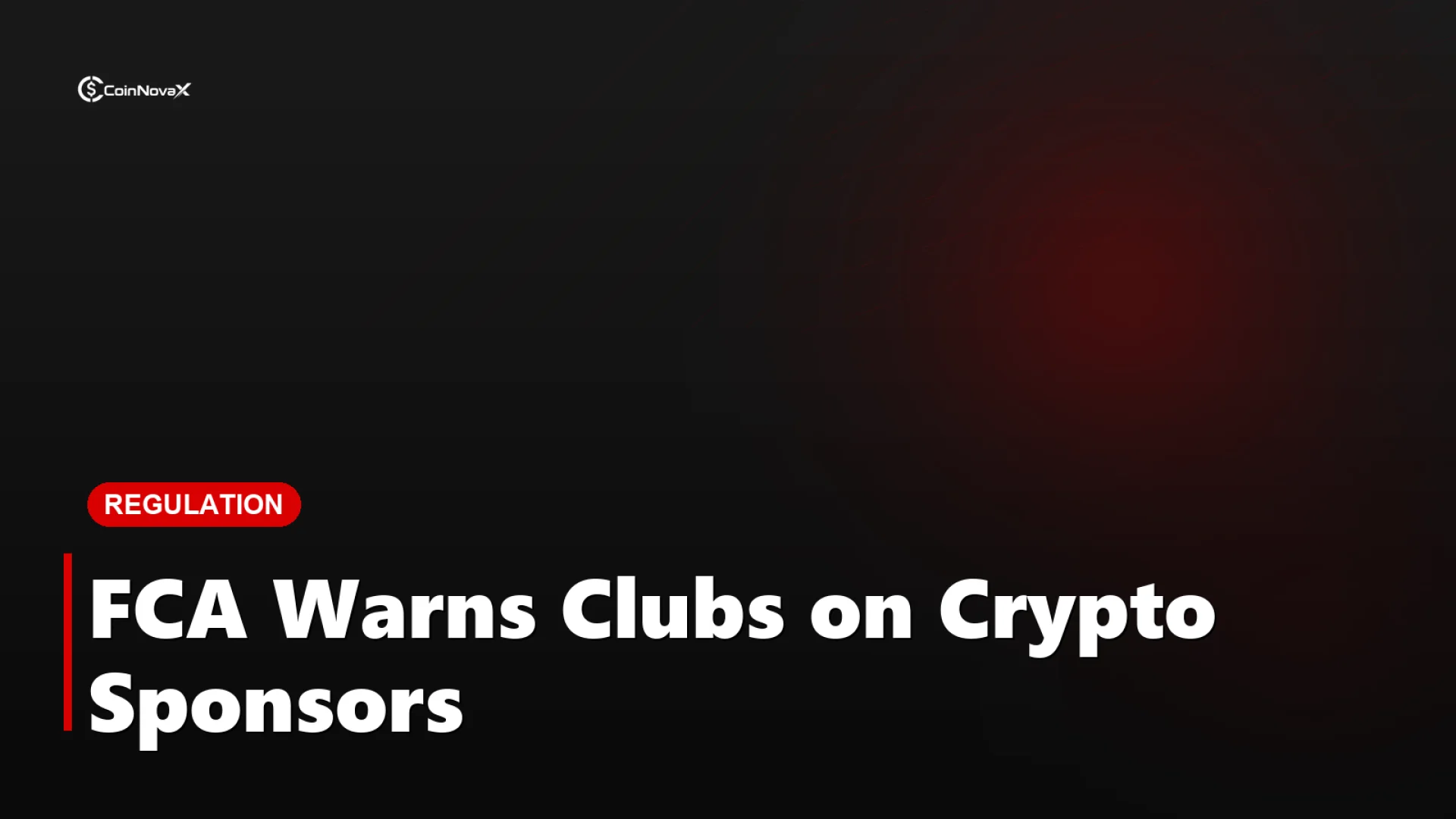 A glossy red 3D football beside a warning sign on a dark background