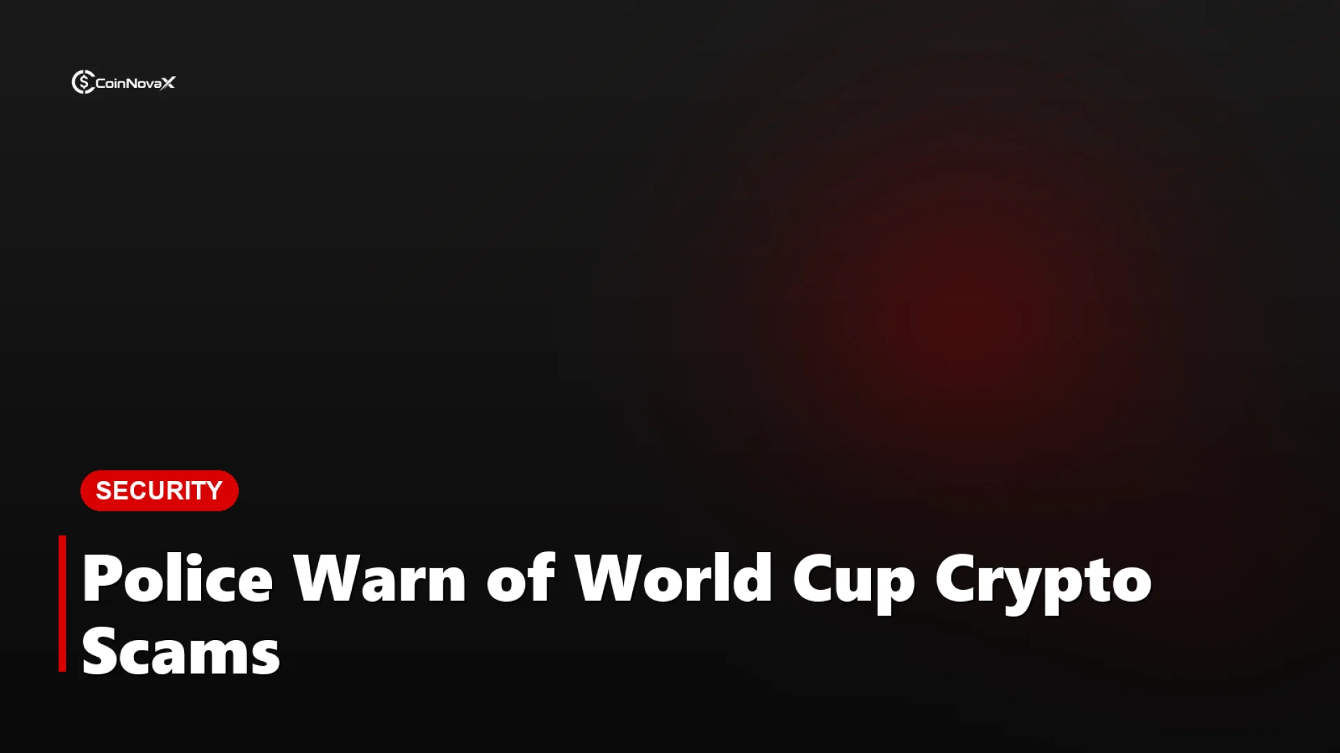 A glossy red 3D warning shield beside a football on a dark background