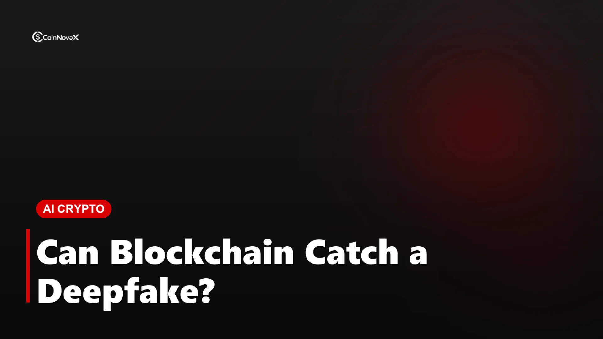 A photojournalist's camera connected to a glowing blockchain ledger, with a verified footage clip beside a flagged AI-ge