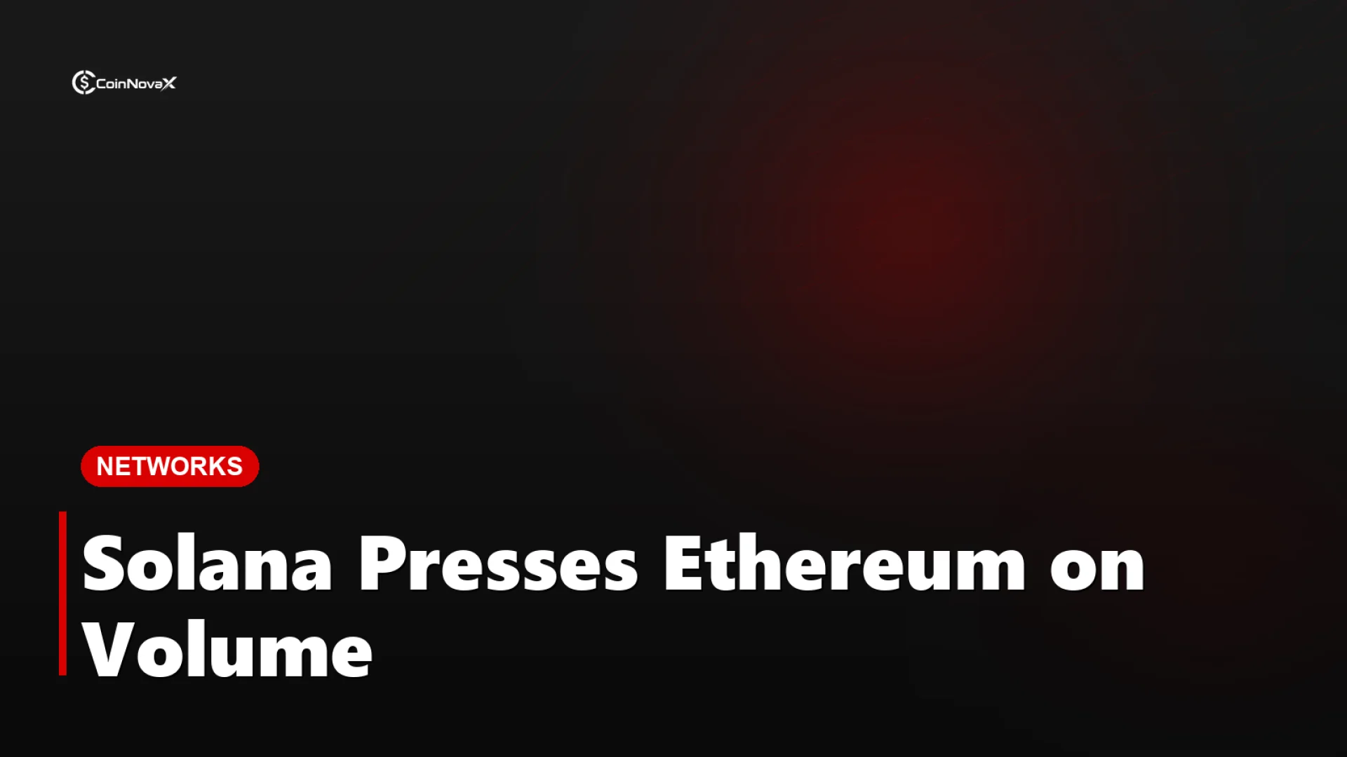 Two glossy 3D network nodes, one red, racing side by side on a dark background